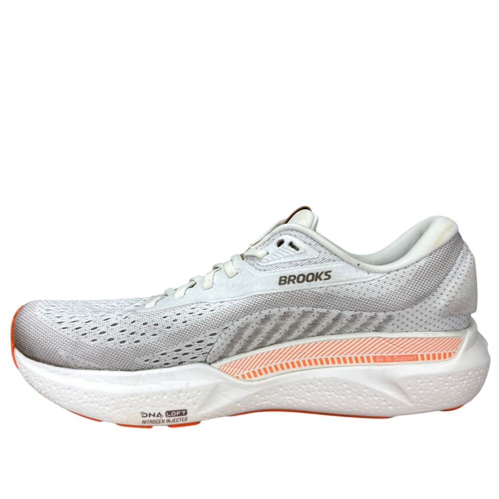 Brooks Adrenaline GTS 24 Mens 10 Medium Running Shoes White Orange Brown 110437